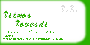 vilmos kovesdi business card